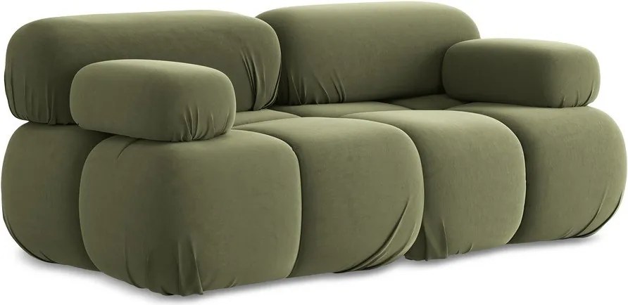 Világoszöld bársony moduláris kanapé 190 cm Lokua – Makamii