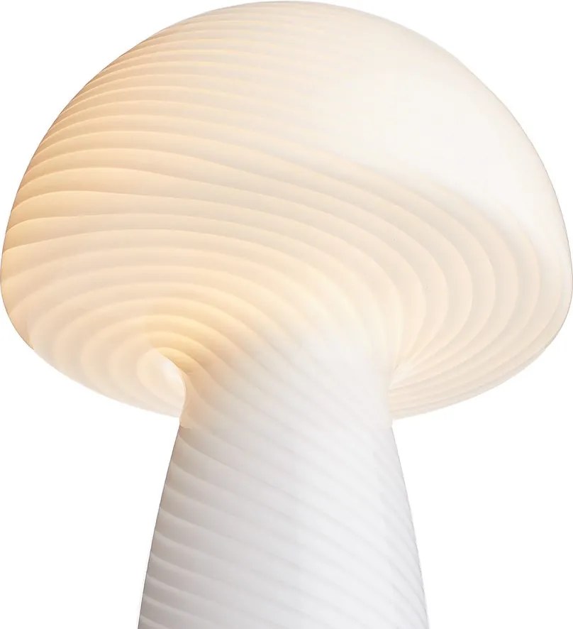 FUNGI TOWN üveg asztali lámpa, fehér