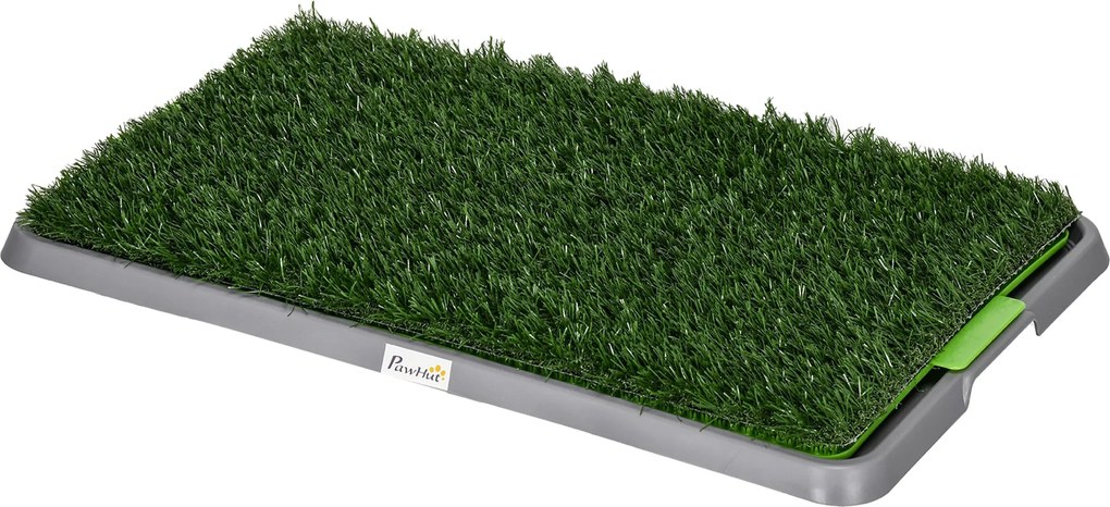 PawHut Kutya WC 2 Mesterséges Fűvel - Kutya Piszoár Rácsos Tálcával Kölyökkutyák Képzéséhez, Beltéri és Kültéri Használatra 67x41x3.5 cm Zöld | Aosom