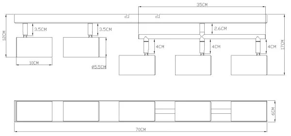 Globo 57911-5S - spotlámpa ROBBY 5xGU10/35W/230V szürke