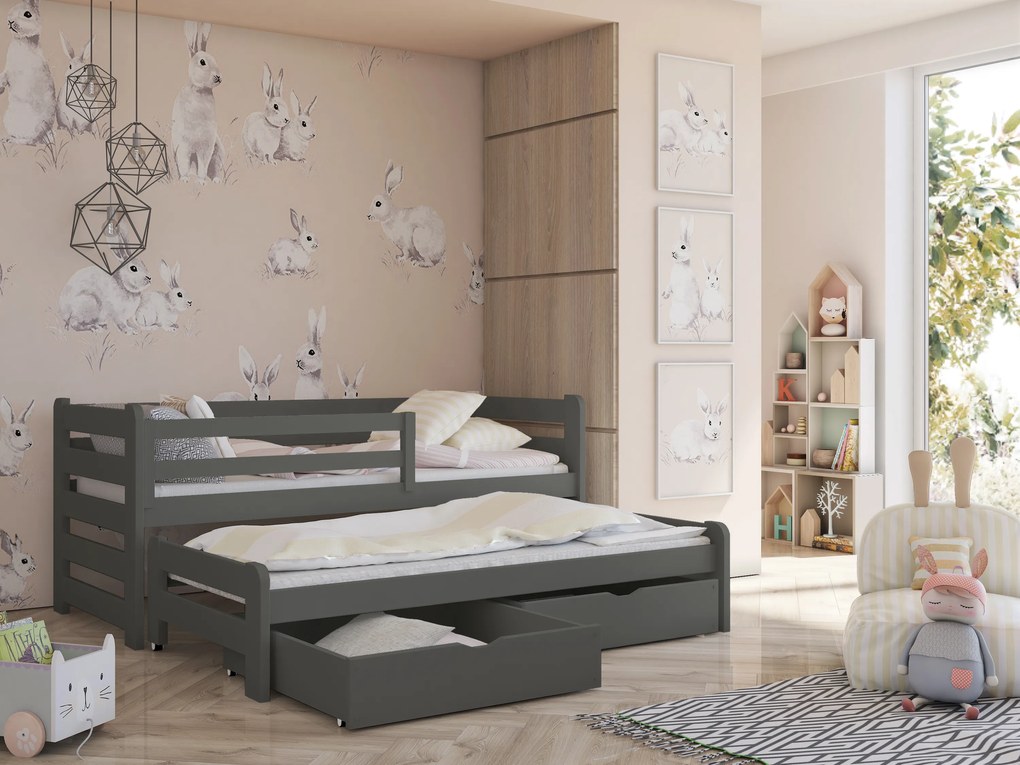 Gyerekágy 90 cm Sina (grafit) (ágyráccsal). 615022