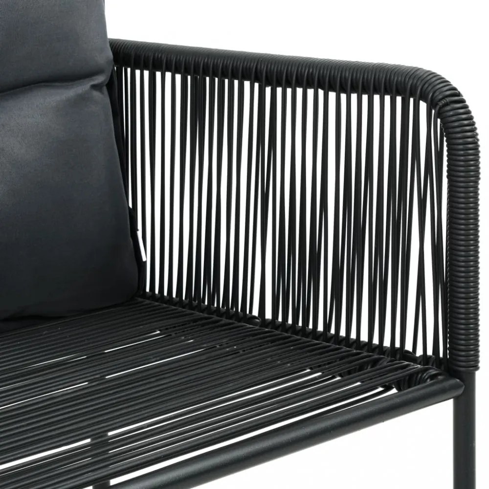 5 részes fekete és barna PVC rattan kerti étkezőgarnitúra