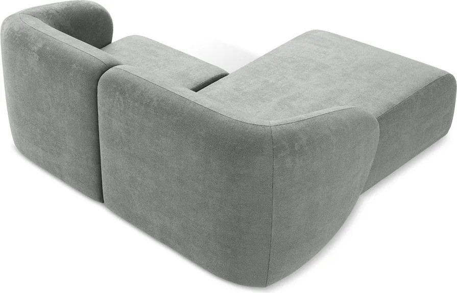 Szürke zsenília sarokkanapé (bal oldali-heverő résszel) Lani – Makamii