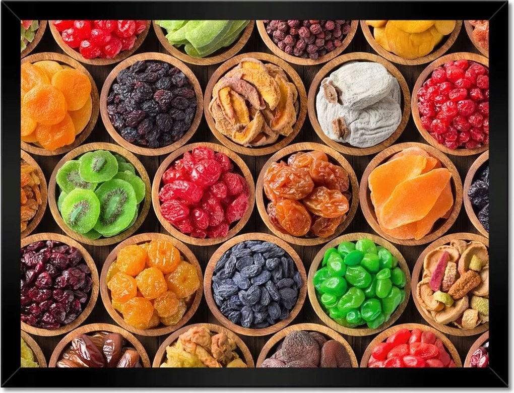 Poszterek keretben 40x30 Aszalt gyümölcsök tálakban