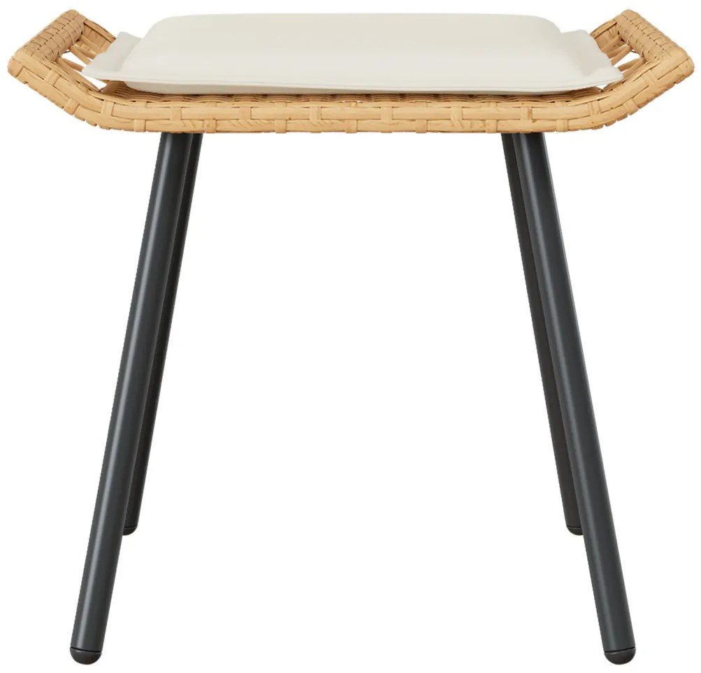 Kertiszékek 2 db Természetes 50x40x45 cm Polirattan