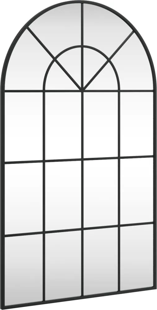 vidaXL fekete ívelt vas fali tükör 60 x 100 cm
