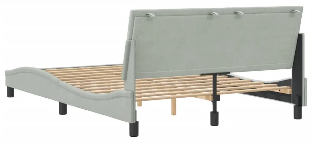 világosszürke bársony ágykeret matrac nélkül Hanko 140x200 cm