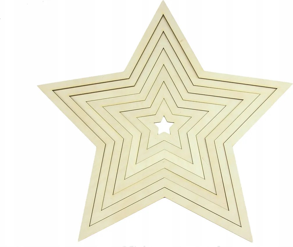 Csillagok Fából Készült Karácsonyi Medálok 7 részes