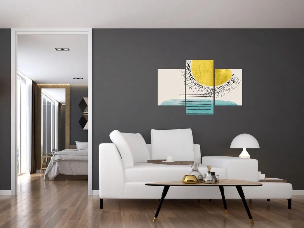 Kép - Absztrakt festmény a strandról N⁰2 (90x60 cm)