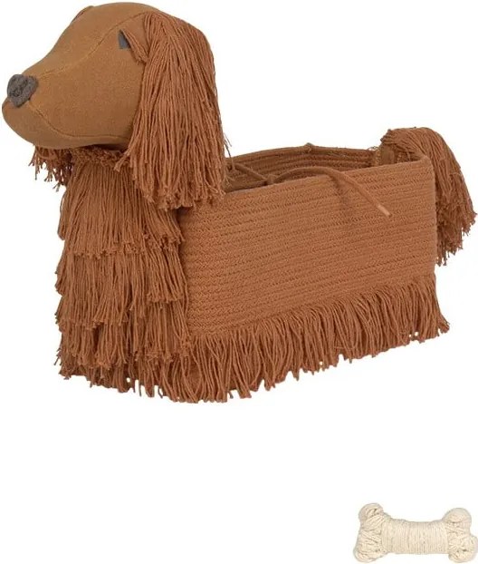 Barna textil játéktároló kosár 68x24x35 cm Poppy – Lorena Canals