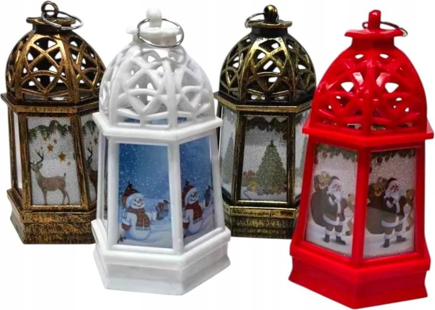 Karácsonyi Led Lámpa Téli Motívummal 13 CM Karácsonyi Dekoráció