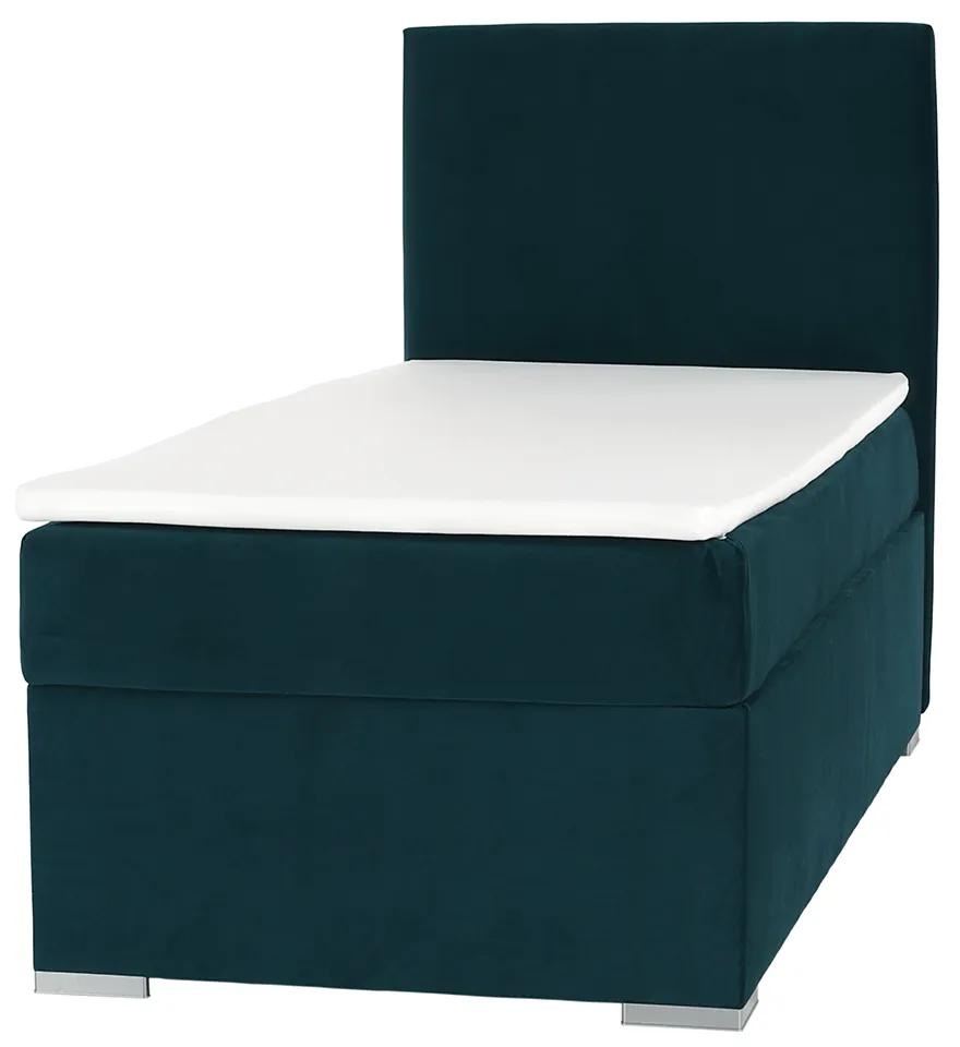 Boxspring ágy, egyszemélyes, zöld, 90x200, jobbos, SAFRA