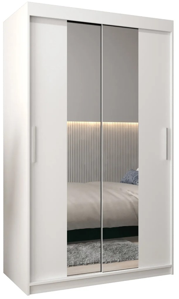 Ruhásszekrény 120 cm Toki 1 (matt fekete + matt fehér). 1064887