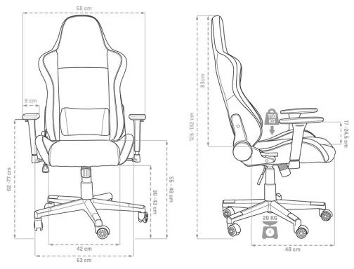 Yenkee - Gaming szék fekete/piros