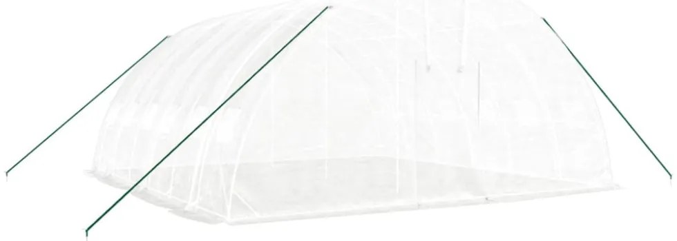 fehér acélvázas melegház 36 m² 6 x 6 x 2,85 m