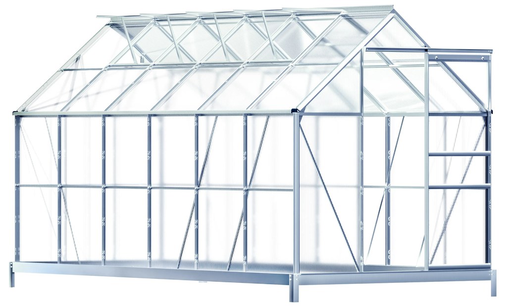 Gardebruk® Kerti üvegház XL - 380x190x195cm + alap