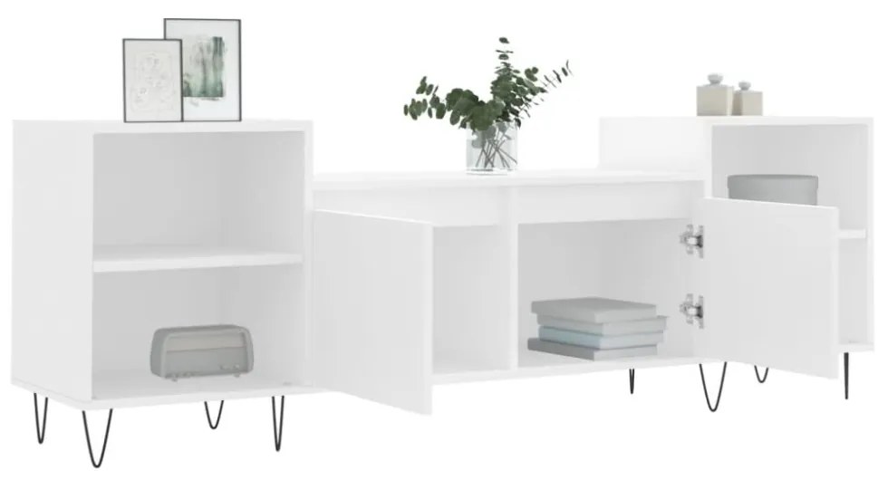 fehér szerelt fa TV-szekrény 160 x 35 x 55 cm