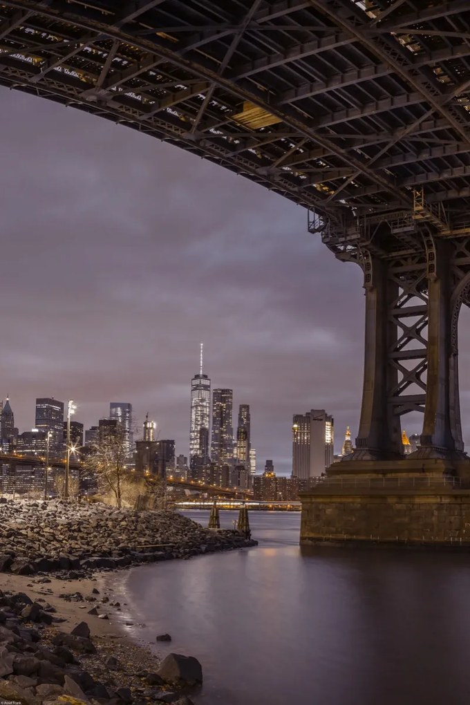 Poszter 40x60cm Manhattan híd és New York panoráma 2, Assaf Frank