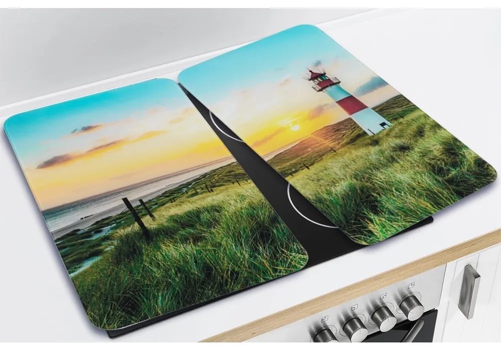 Edzett üveg tűzhely fedőlap szett 2 db-os 52x30 cm Lighthouse – Maximex