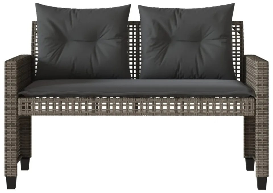 4 részes szürke polyrattan üveg kerti ülőgarnitúra párnákkal