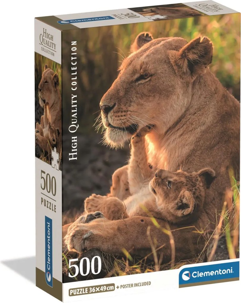 Oroszlán Feline Love 500 db-os Compact puzzle Clementoni