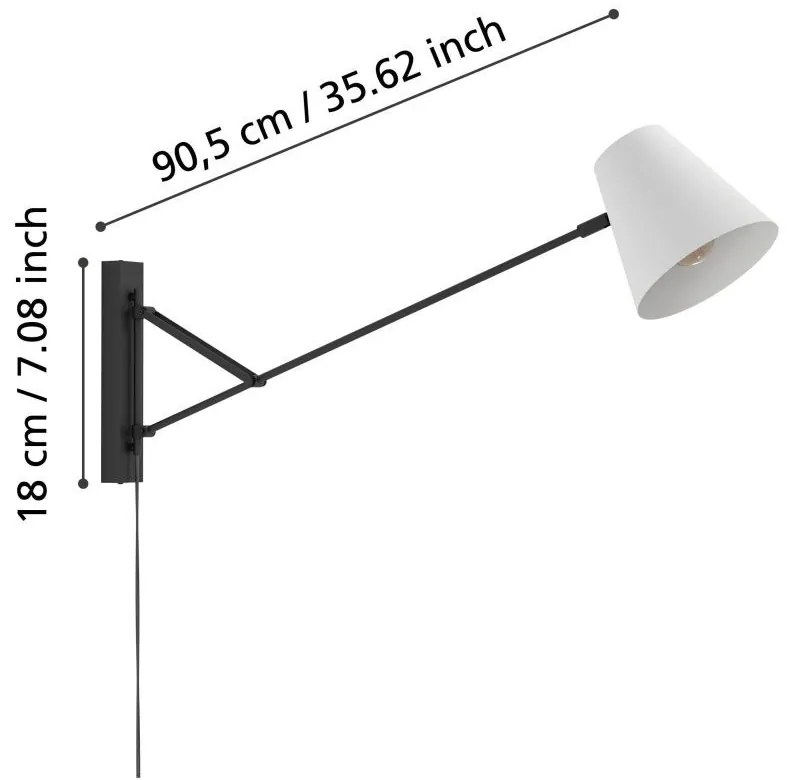 Eglo FORCADET 900865 falilámpa, 1x40W E27