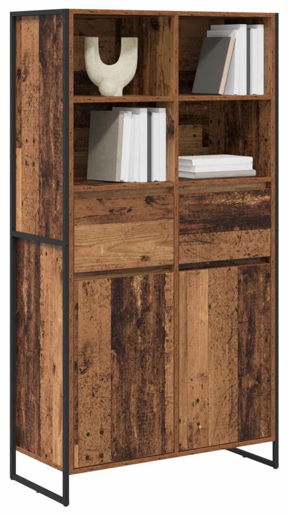 Széf fiókkal 2 pcs Öreg fa 81 x 36 x 150.5 cm Faanyag