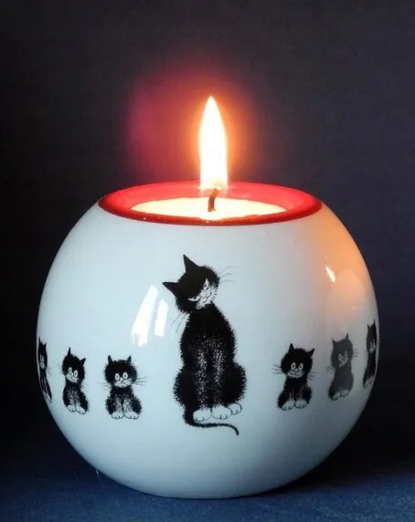 Kerámia Gyertyatartó Tealight Parastone Dubout macskák egy sorban