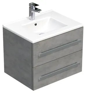 SAT Cube Way Fürdőszobaszekrény mosdóval 60x53x46 cm beton matt CUBE46602BEMOD