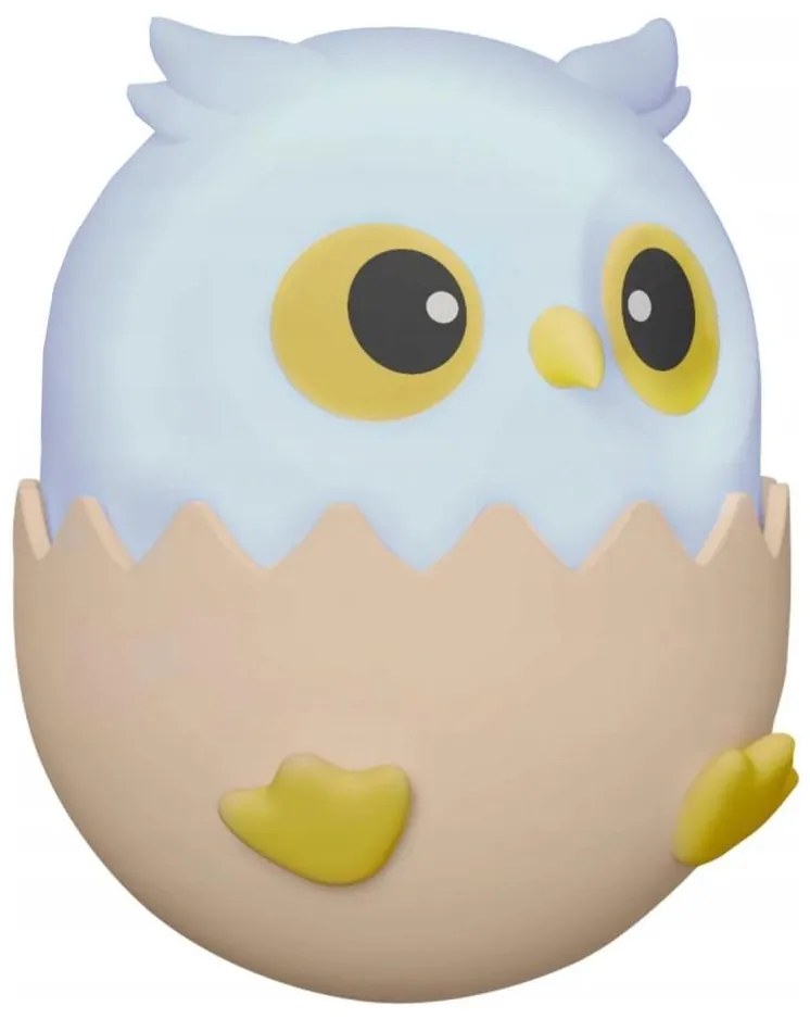 LED RGBW Dimmelhető gyermek érintős lámpa LED/1W/5V USB 1200 mAh bagoly kék