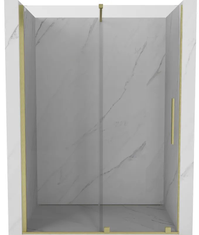 Mexen Velar, nyitható tolóajtó 160x200 cm, 8mm átlátszó üveg, arany matt, 871-160-000-01-55