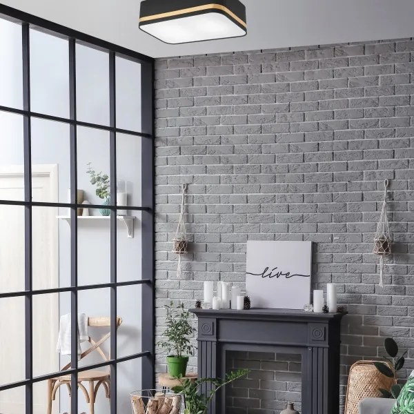 Mennyezeti lámpa SIRJA SQUARE STRIPE 2xE27/15W/230V fekete/arany