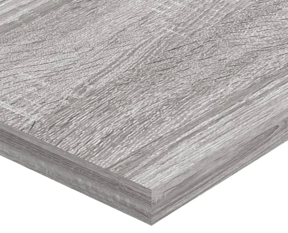 4 db szürke sonoma színű szerelt fa fali polc 80 x 20 x 1,5 cm
