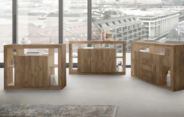 RIMINI komód, háromajtós – Mercure tölgy