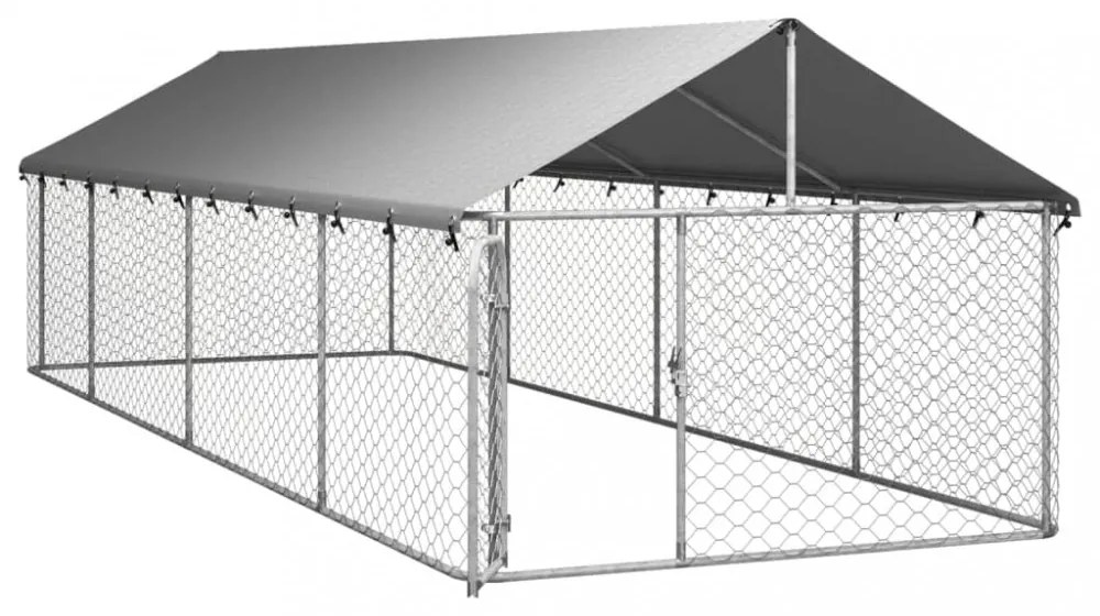 vidaXL kültéri kutyakennel tetővel 600 x 200 x 150 cm