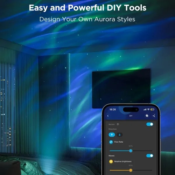Govee - LED RGBW Galaxy Világítás Projektor Pro Wi-Fi Matter
