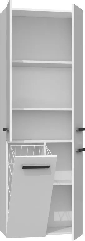 1K DD fürdőszoba szekrény, fényes fehér