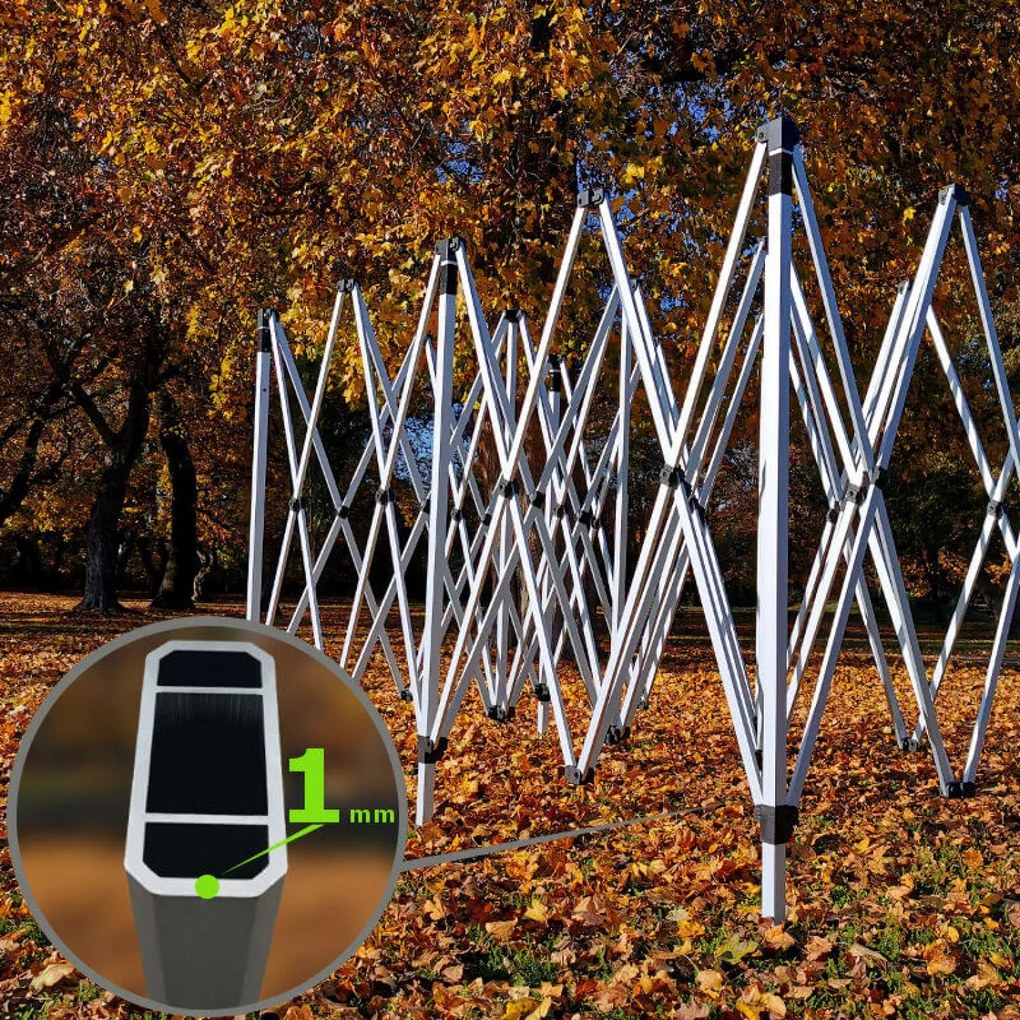 Nožnicový sátor 3x6 ALU falak nélkül - Alumínium keret, vízálló - falak nélkül - Piros