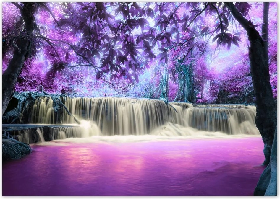 Fotótapéta flizelina 208x146 Lila vízesés