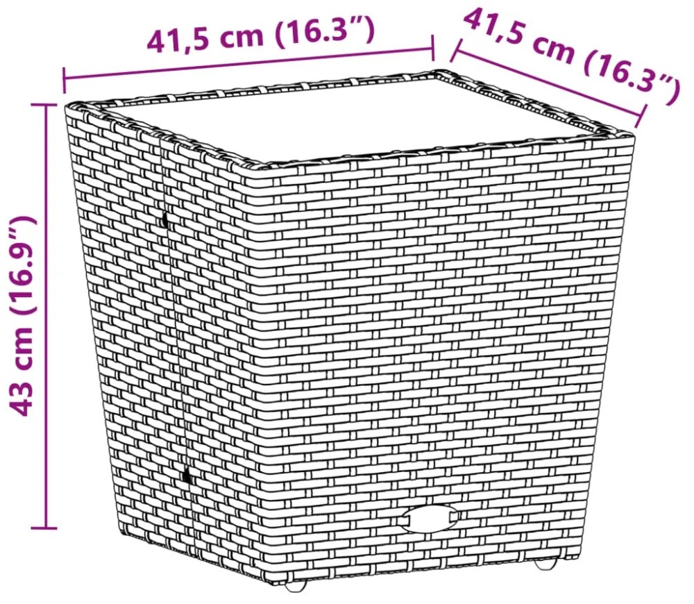 3 részes szürke polyrattan/üveg bisztrógarnitúra párnákkal