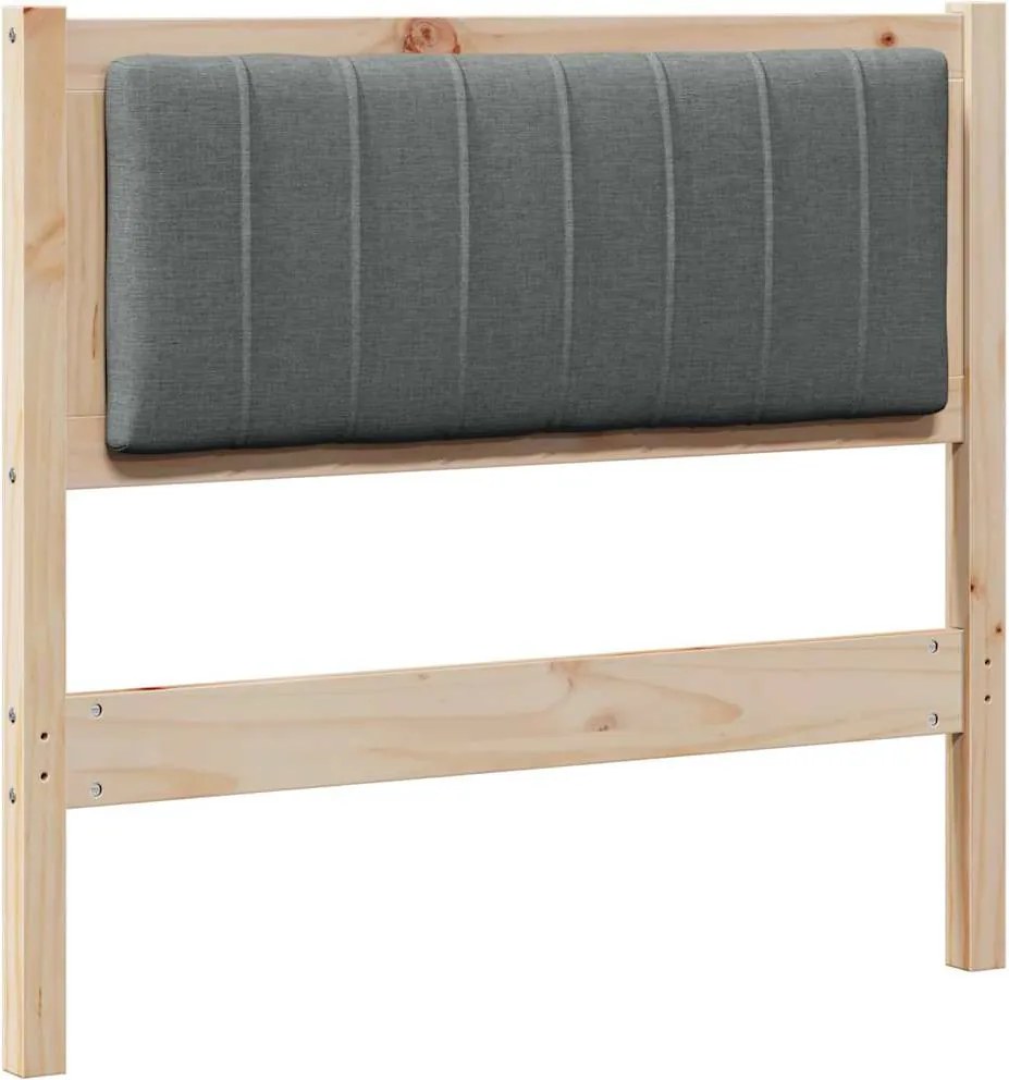 vidaXL Kárpitozott fejtámla fejtámlával Barna 90 cm Tömör fenyőfa