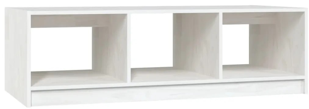 Fehér tömör fenyőfa dohányzóasztal 110 x 50 x 34 cm