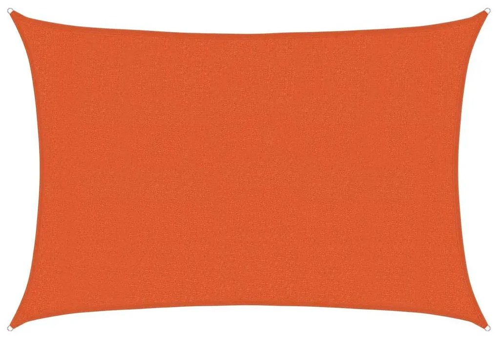 narancssárga négyszögletű HDPE napvitorla 160 g/m² 3x4,5 m