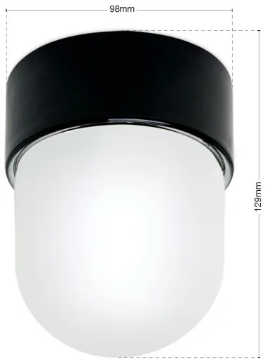 Orion - OSTIA mennyezeti lámpa 1xE27/40W/230V átm. 9,8 cm fekete