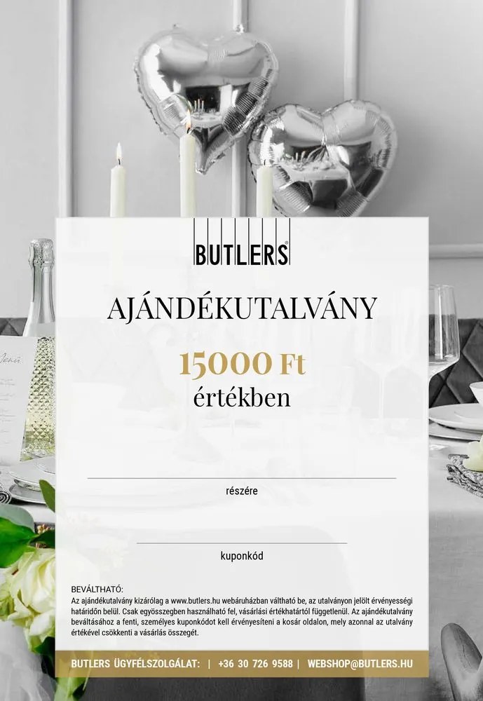 Online ajándékutalvány 15000 Ft értékben, Esküvő