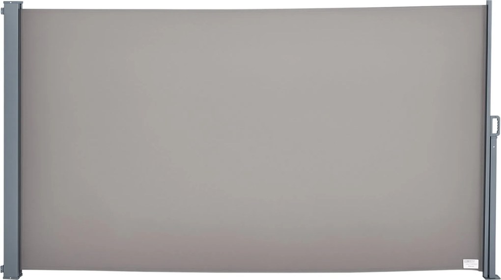 Outsunny Kihúzható Oldalsó Napernyő 300 x 160 cm, Kültéri Alumínium Szélvédő, Napvédelem, Kihúzható Magánéletvédő Képernyő Erkélyre, Kertbe, Teraszra,