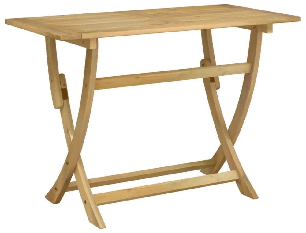 összecsukható tömör akácfa kerti asztal 110 x 55 x 75 cm