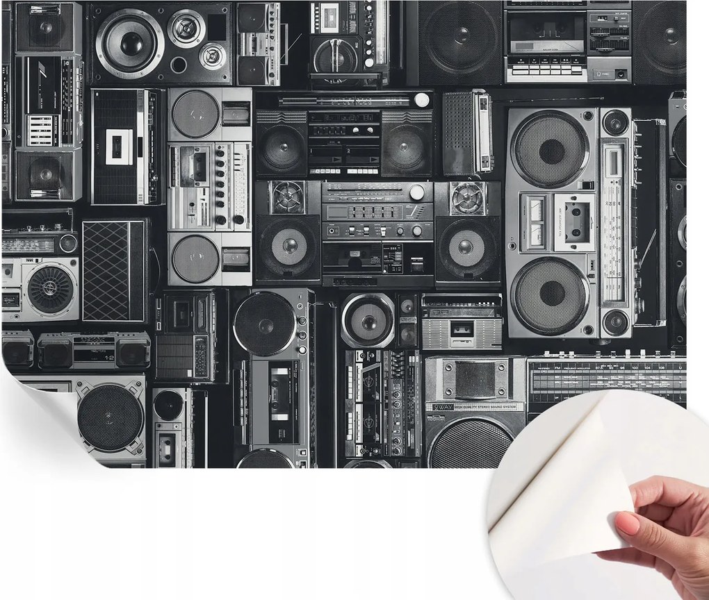 Öntapadós fotótapéta Nappaliba és Hálószobába Retro rádió 152x104 cm