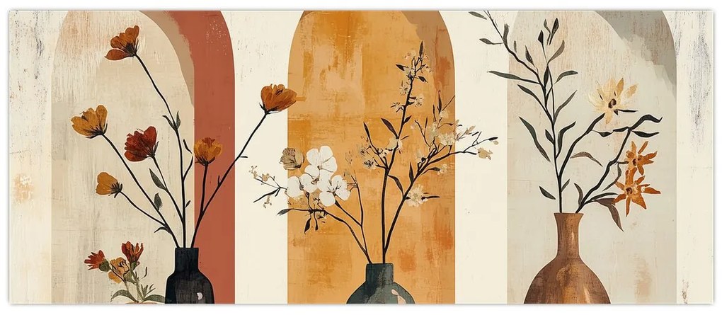 Kép - Vázák boltívekben (120x50 cm)
