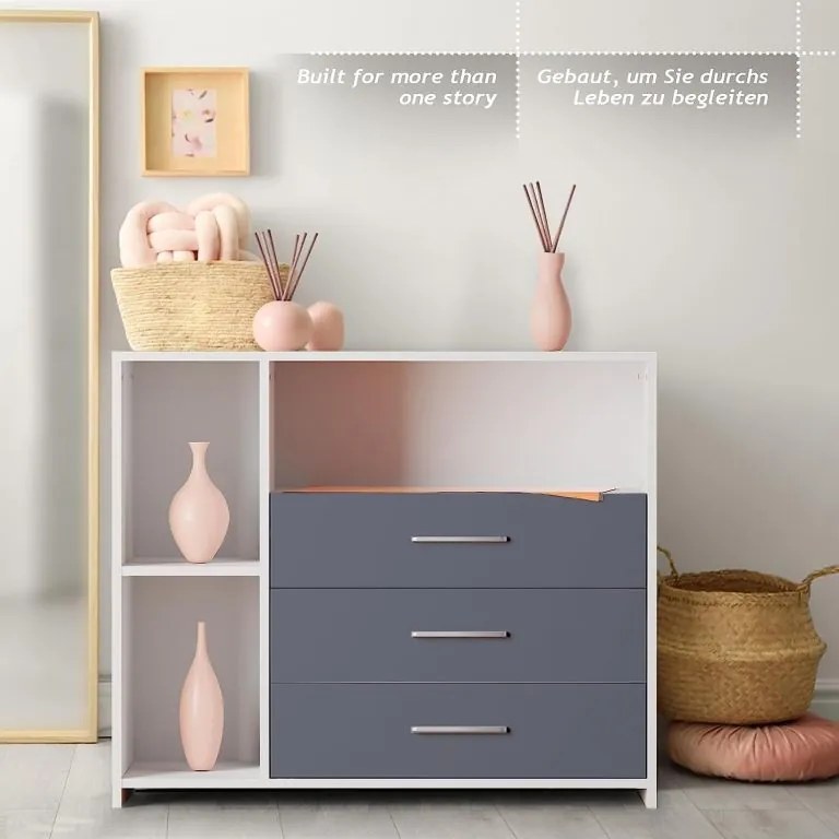 INFANTASTIC Pelenkázó asztal 113 x 53 x 101 cm fehér/szürke